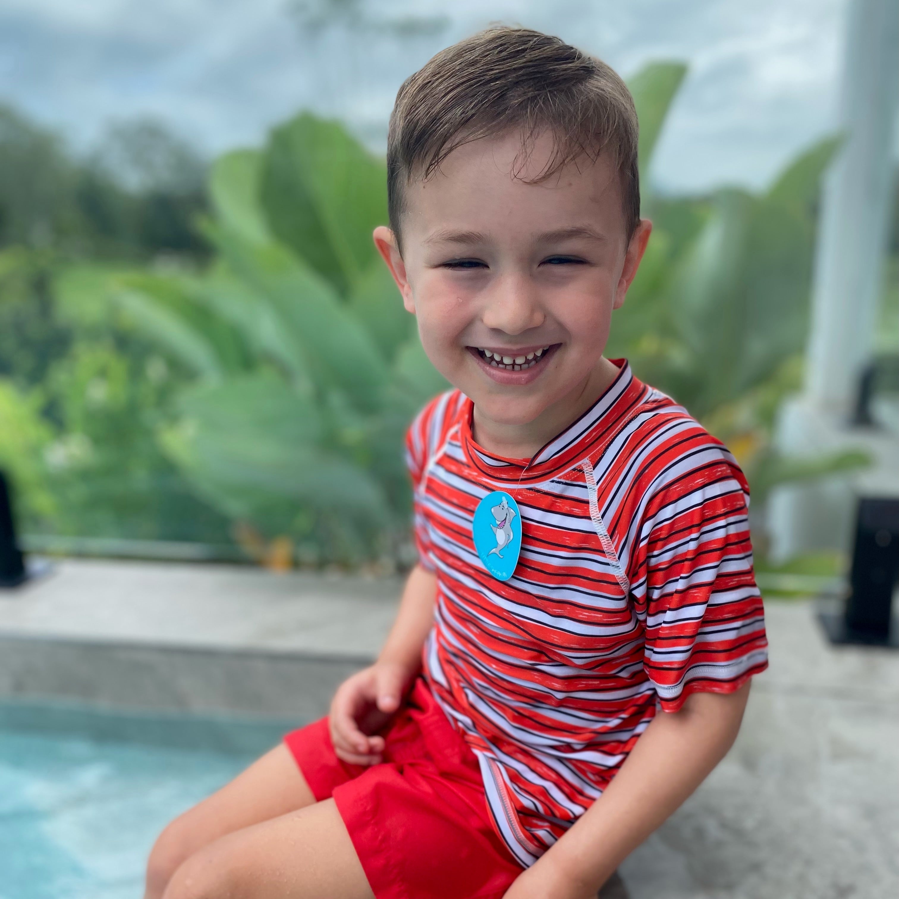 Stripe Red Short Sleeve Rashie