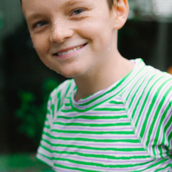 Stripe Green Pink Short Sleeve Rashie