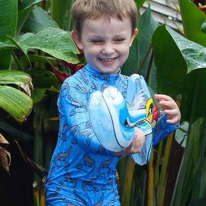 Dino Blue One Piece Square Leg