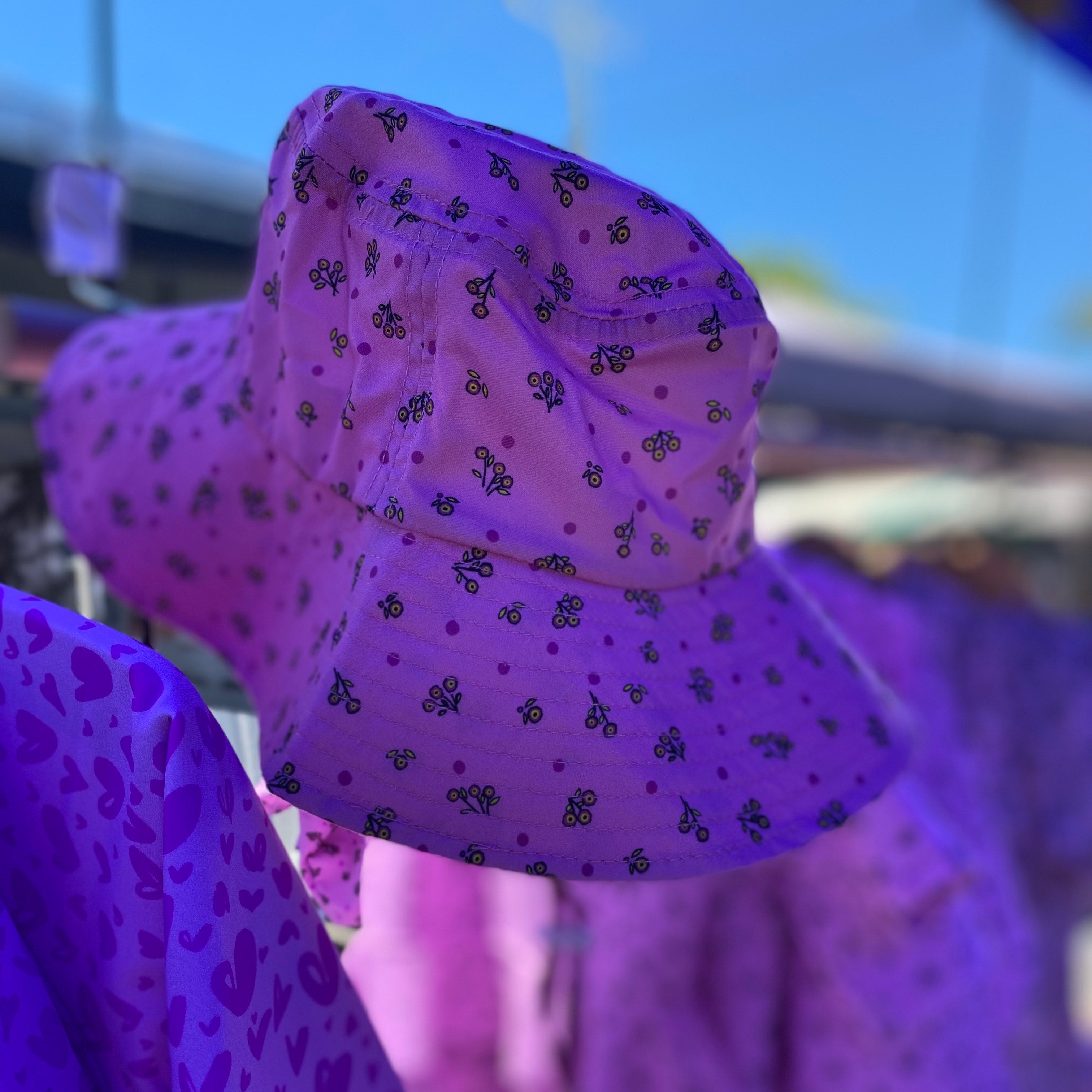 Hat Kids on Pink Flowers