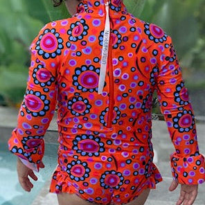 Carnival of Flowers One Piece Bikini Leg