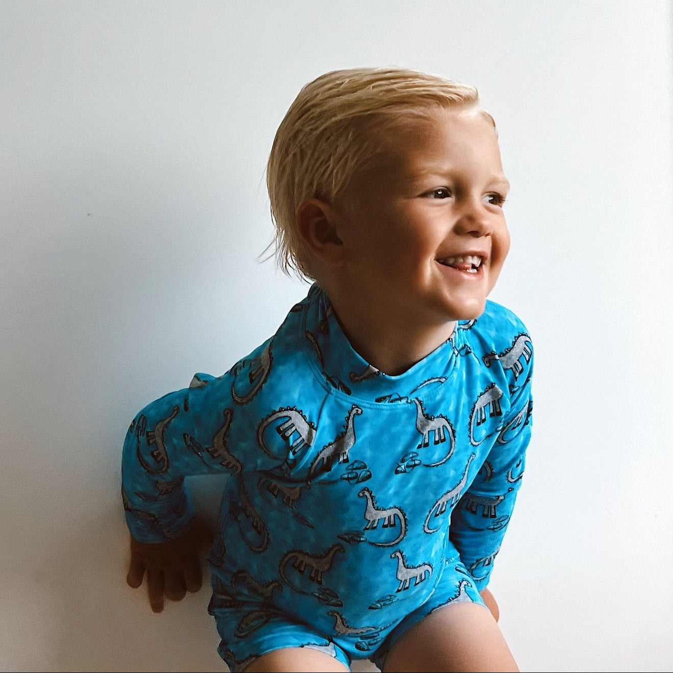 Dino Blue One Piece Square Leg